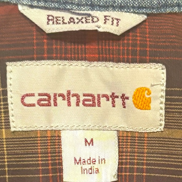 Carhartt relaxed fit lightweight long sleeve button up plaid shirt Men’s Medium - Picture 5 of 5